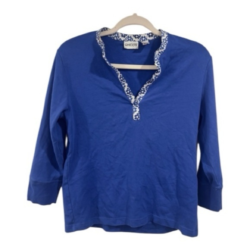 Chico's Royal Blue Long Sleeve Top | Size 1 (M) | Classic‎ Everyday Style